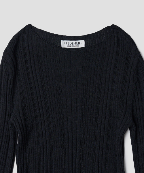 TTUDEMENT（トュードメント）の「BOATNECK RIB KNIT_BLACK（ニット/セーター・レディース・その他・FREE）」の5枚目の写真