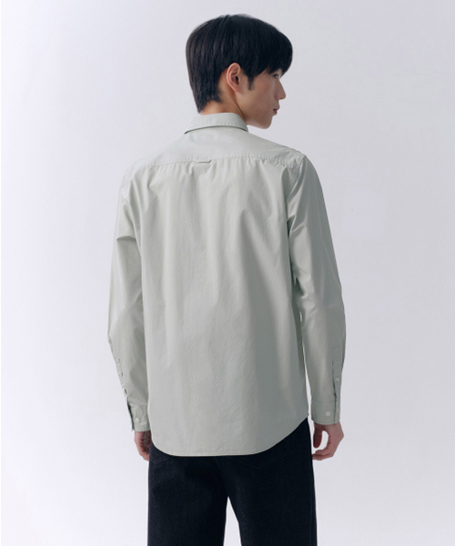 MUSINSA STANDARD（ムシンサスタンダード）の「ベーシックウォッシュドポプリンシャツ[ダスティミント]（シャツ/ブラウス・メンズ・その他・SMALL/MEDIUM/LARGE/X-LARGE/XX-LARGE）」の2枚目の写真