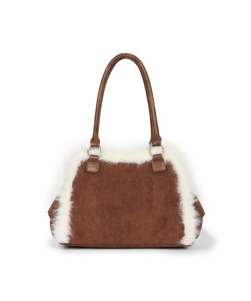 Ribbon Fur Suede Shoulder Bag (Brown)（ショルダーバッグ