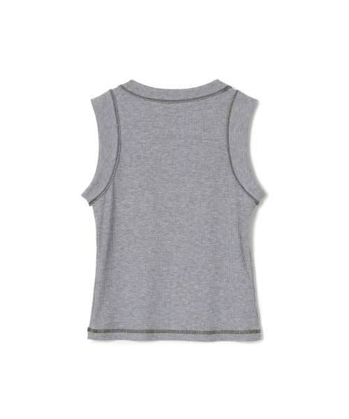 MILLO WOMEN（ミロウーマン）の「ステッチスリーブレストップ[メランジグレー]（Tシャツ/カットソー・レディース・その他・FREE）」の3枚目の写真