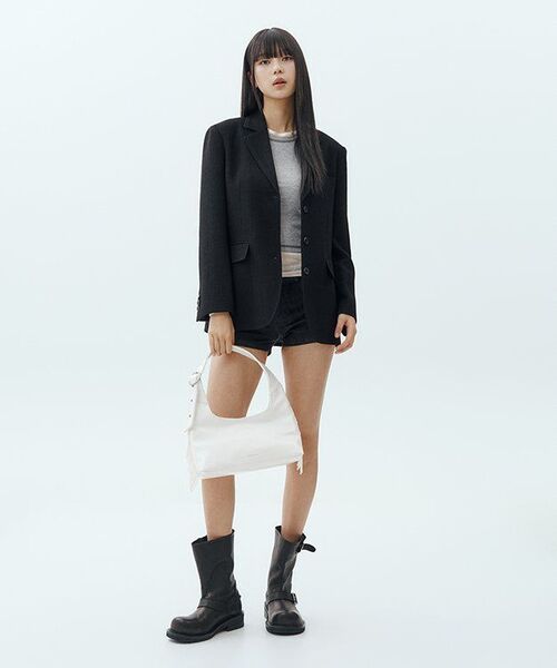 MILLO WOMEN（ミロウーマン）の「ステッチスリーブレストップ[メランジグレー]（Tシャツ/カットソー・レディース・その他・FREE）」の8枚目の写真