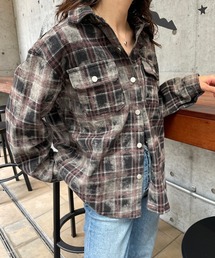 ROGER AND RAW（ロジャーアンドロウ）の「ムラ染め風チェックシャツジャケット（シャツ/ブラウス・レディース）」