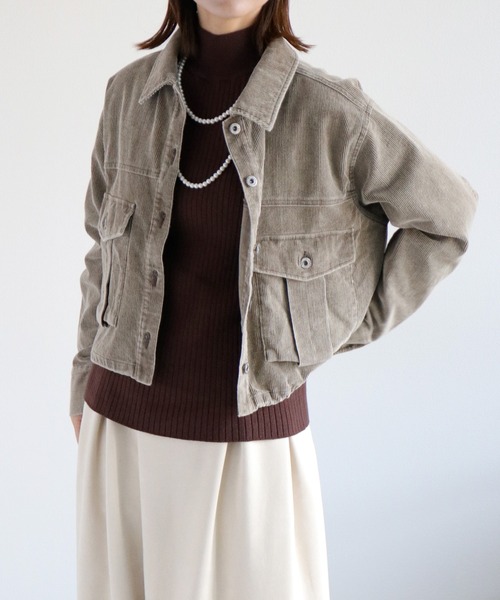cepo（セポ）の「〈セットアップ対応〉11Ｗサルファー コーデュロイジャケット（ブルゾン・レディース・グレー/チャコール/ベージュ・M）」の3枚目の写真