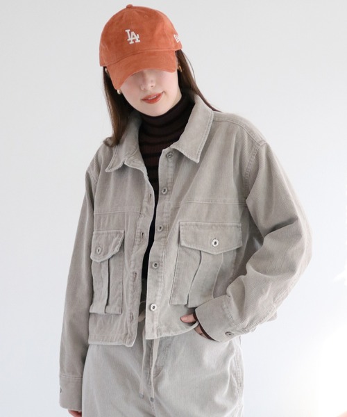 cepo（セポ）の「〈セットアップ対応〉11Ｗサルファー コーデュロイジャケット（ブルゾン・レディース・グレー/チャコール/ベージュ・M）」の2枚目の写真