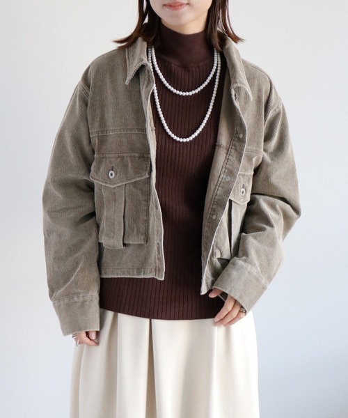 cepo（セポ）の「〈セットアップ対応〉11Ｗサルファー コーデュロイジャケット（ブルゾン・レディース・グレー/チャコール/ベージュ・M）」の12枚目の写真