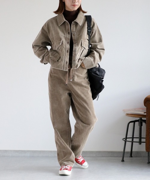 cepo（セポ）の「〈セットアップ対応〉11Ｗサルファー コーデュロイジャケット（ブルゾン・レディース・グレー/チャコール/ベージュ・M）」の4枚目の写真