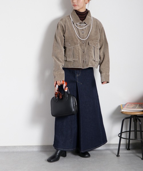 cepo（セポ）の「〈セットアップ対応〉11Ｗサルファー コーデュロイジャケット（ブルゾン・レディース・グレー/チャコール/ベージュ・M）」の6枚目の写真