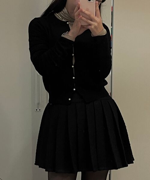 AVANDRESS(アバンドレス )の「Daphne Tweed Pleated Skirt BLACK(スカート・レディース・ブラック・MEDIUM/SMALL)」の3枚目の写真
