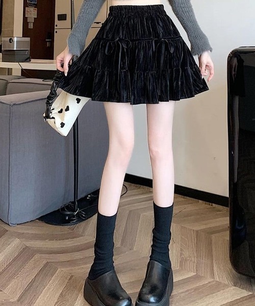maison de LATIR(メゾンドラティール)の「大人かわいいストレッチショートスカート(スカート・レディース・ベージュ/ブラック・FREE)」の13枚目の写真