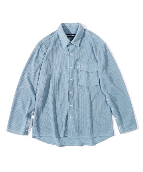 TRIP LE SENS（トリップ ル センス）の「ボタンスリーブニットシャツ_BLUE（シャツ/ブラウス・レディース・その他・LARGE/MEDIUM）」の3枚目の写真