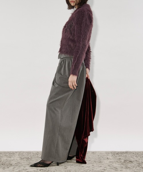 Ezick（エジック）の「shaggy polo cardigan フラワー刺繍シャギーポロカーディガン（カーディガン/ボレロ・レディース・パープル/グレー・FREE）」の17枚目の写真