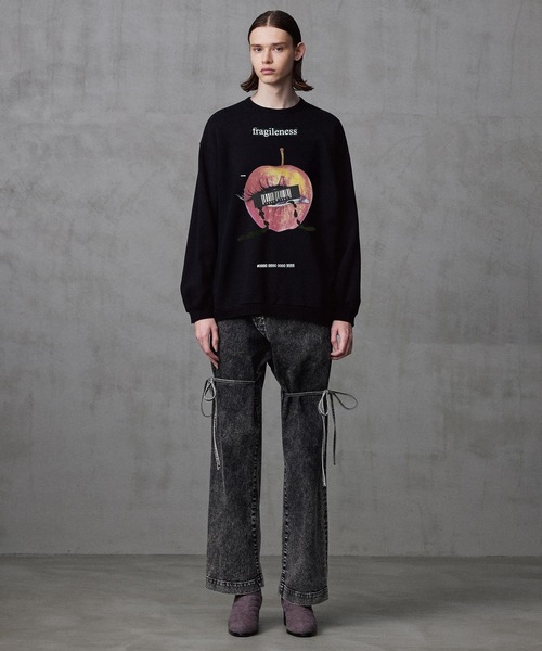 SHAREEF（シャリーフ）の「"APPLE" BIG SWEAT（スウェット・メンズ・ダークグリーン/ブラック/グレー・2/1/3）」の6枚目の写真