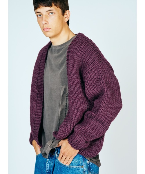 THRIFTY LOOK(スリフティールック)の「THRIFTY LOOK スリフティルック / HAND KNITTING CARDIGAN ペルー ハンドニット(カーディガン/ボレロ・メンズ・パープル/ブルー/ブラック/レッド/ホワイト・ONE SIZE)」の9枚目の写真