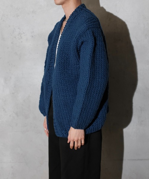 THRIFTY LOOK(スリフティールック)の「THRIFTY LOOK スリフティルック / HAND KNITTING CARDIGAN ペルー ハンドニット(カーディガン/ボレロ・メンズ・パープル/ブルー/ブラック/レッド/ホワイト・ONE SIZE)」の12枚目の写真