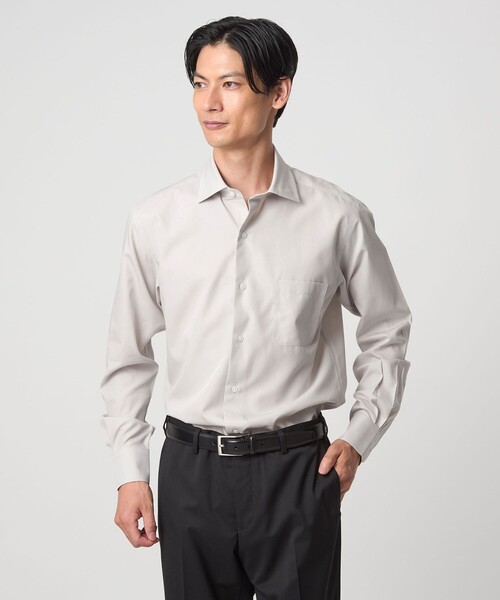 コットン ブロード ワイドカラー ドレスシャツ -形態安定-（ビジネス