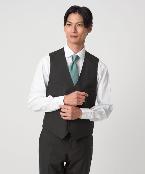 green label relaxing（グリーンレーベルリラクシング）の「コットン ブロード ワイドカラー ドレスシャツ -形態安定-（ビジネスシャツ・メンズ・ベージュ/ホワイト・43cm/42cm/41cm/40cm/39cm/38cm/37cm）」の3枚目の写真