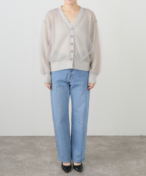 La TOTALITE(ラトータリテ)の「アルパカブレンドチュールカーディガン(カーディガン/ボレロ・レディース・チャコールグレー/ホワイト・FREE)」の15枚目の写真