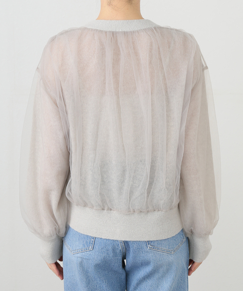 La TOTALITE(ラトータリテ)の「アルパカブレンドチュールカーディガン(カーディガン/ボレロ・レディース・チャコールグレー/ホワイト・FREE)」の12枚目の写真