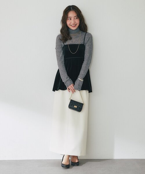 La boutique BonBon（ラブティックボンボン）の「【クラスアップコーデのポイントに】ベロアキャミブラウス（キャミソール・レディース・ブラウン/チャコールグレー/ブラック・FREE）」の7枚目の写真