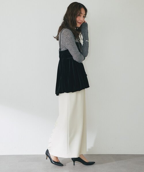 La boutique BonBon（ラブティックボンボン）の「【クラスアップコーデのポイントに】ベロアキャミブラウス（キャミソール・レディース・ブラウン/チャコールグレー/ブラック・FREE）」の8枚目の写真