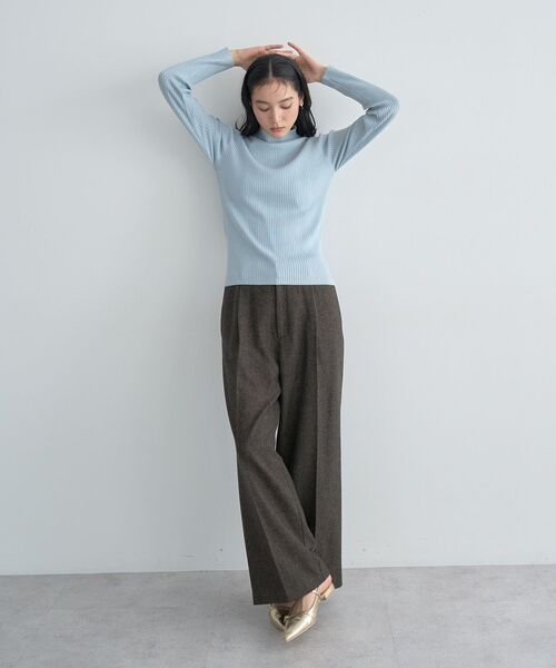 YECCA VECCA（イェッカヴェッカ）の「【尾崎紗代子×YECCA VECCA】ツイードストレートパンツ（その他パンツ・レディース・ブラウン/チャコールグレー・M/S）」の10枚目の写真