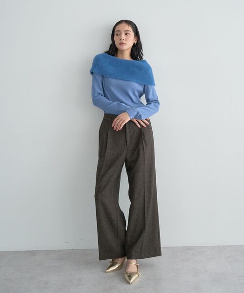 YECCA VECCA（イェッカヴェッカ）の「【尾崎紗代子×YECCA VECCA】ツイードストレートパンツ（その他パンツ・レディース・ブラウン/チャコールグレー・M/S）」の11枚目の写真