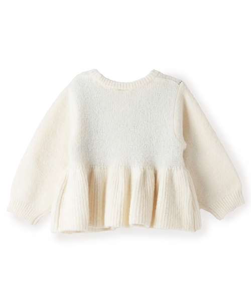 petit main（プティマイン）の「【フワもちっと/リンク】お花パールニット＜セットアップ対応＞（ニット/セーター・キッズ・トップグレー/アイボリー・L(120-130cm)/M(100-110cm)/S(80-90cm)）」の7枚目の写真