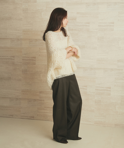 plage(プラージュ)の「Elegant Saxony パンツ(スラックス・レディース・カーキ/チャコールグレー・34/36/38)」の17枚目の写真