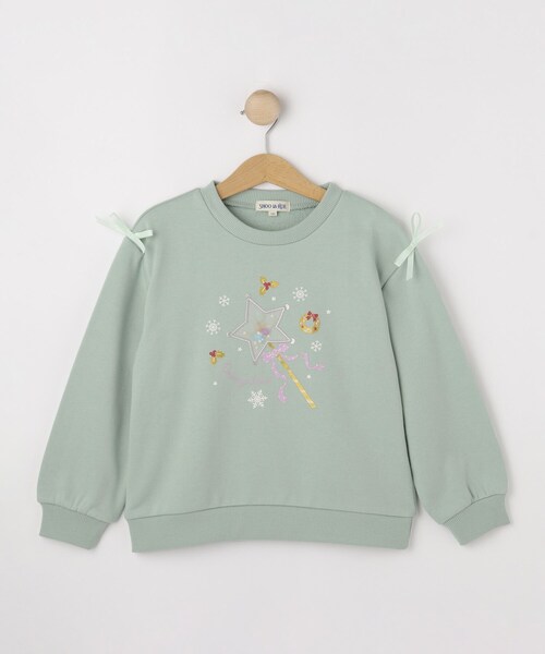SHOO・LA・RUE（シューラルー）の「【100-150cm】オーガンジーモチーフスウェット（スウェット・キッズ・グリーン系/アイボリー/サックスブルー/パープル・15 /14/10/11/13/12）」の2枚目の写真