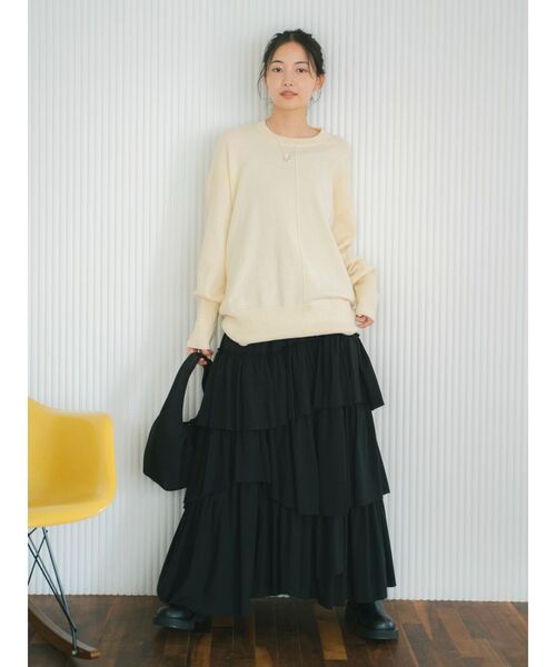 Ungrid（アングリッド）の「カットオフデザインラッフルスカート（スカート・レディース・その他1/オフホワイト/ブラック・FREE）」の8枚目の写真