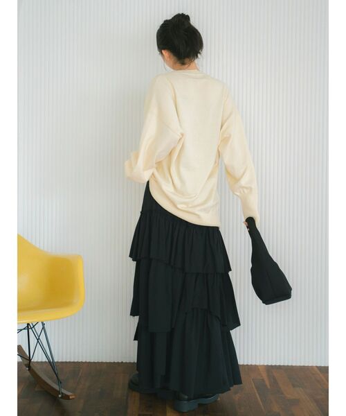 Ungrid（アングリッド）の「カットオフデザインラッフルスカート（スカート・レディース・その他1/オフホワイト/ブラック・FREE）」の9枚目の写真