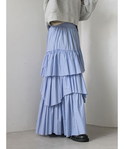 Ungrid（アングリッド）の「カットオフデザインラッフルスカート（スカート・レディース・その他1/オフホワイト/ブラック・FREE）」の10枚目の写真