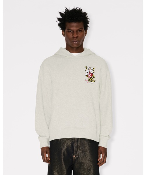 KENZO(ケンゾー)の「'KENZO Wild Tiger' エンブロイダリー フーディー イン コットン(パーカー・メンズ・グレー系その他・LARGE/MEDIUM/SMALL)」の3枚目の写真