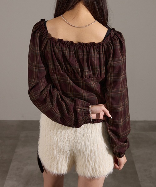 apres jour mignon（アプレジュールミニョン）の「２Wayドロストブラウス（シャツ/ブラウス・レディース・ブラウン系その他/ブラック/ボルドー・LARGE/フリー）」の22枚目の写真