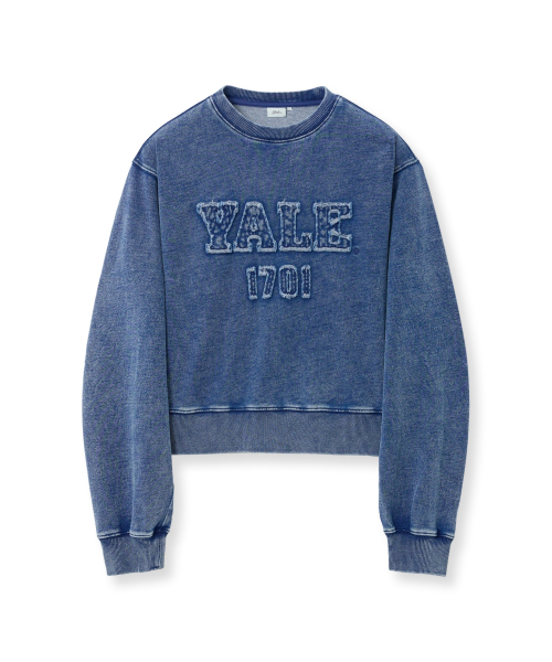 YALE(イェール)の「ウィメンズピグメントアプリケクロップスウェットシャツ_ネイビー(スウェット・レディース・その他・SMALL/MEDIUM)」の2枚目の写真