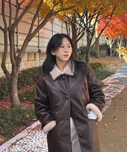 DRAWFIT WOMEN（ドローフィットウーマン）の「ウェルトハーフシアリングジャケット [BROWN SUEDE]（ムートンコート・レディース・その他・MEDIUM/SMALL）」の8枚目の写真