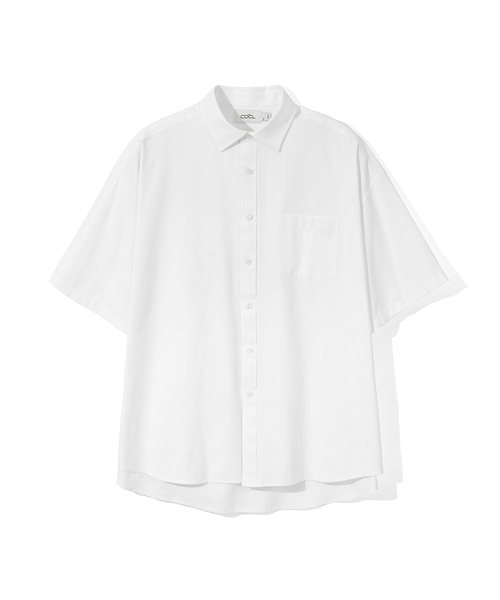 COSTUME O’CLOCK(コスチュームオクロック)の「クールヘリンボーンショートスリーブシャツ9COLOR COOSSH187(シャツ/ブラウス・レディース・ネイビー/ダークグレー/ラベンダー/オレンジ/イエロー/ホワイト/グレイッシュベージュ/ブラック/スカイブルー・LARGE/MEDIUM/SMALL)」の2枚目の写真