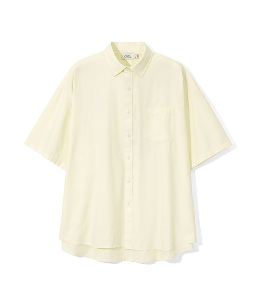 COSTUME O’CLOCK(コスチュームオクロック)の「クールヘリンボーンショートスリーブシャツ9COLOR COOSSH187(シャツ/ブラウス・レディース・ネイビー/ダークグレー/ラベンダー/オレンジ/イエロー/ホワイト/グレイッシュベージュ/ブラック/スカイブルー・LARGE/MEDIUM/SMALL)」の8枚目の写真