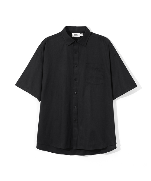 COSTUME O’CLOCK(コスチュームオクロック)の「クールヘリンボーンショートスリーブシャツ9COLOR COOSSH187(シャツ/ブラウス・レディース・ネイビー/ダークグレー/ラベンダー/オレンジ/イエロー/ホワイト/グレイッシュベージュ/ブラック/スカイブルー・LARGE/MEDIUM/SMALL)」の3枚目の写真