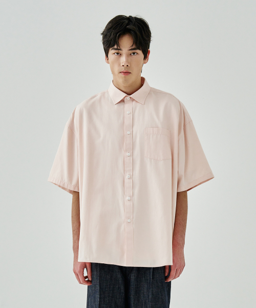 COSTUME O’CLOCK(コスチュームオクロック)の「クールヘリンボーンショートスリーブシャツ9COLOR COOSSH187(シャツ/ブラウス・レディース・ネイビー/ダークグレー/ラベンダー/オレンジ/イエロー/ホワイト/グレイッシュベージュ/ブラック/スカイブルー・LARGE/MEDIUM/SMALL)」の12枚目の写真