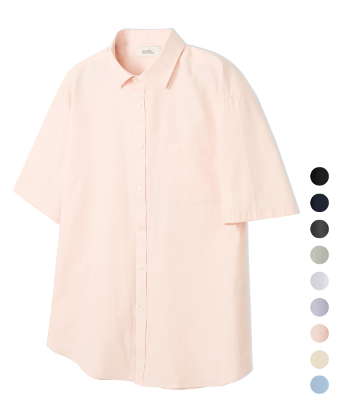 COSTUME O’CLOCK(コスチュームオクロック)の「クールヘリンボーンショートスリーブシャツ9COLOR COOSSH187(シャツ/ブラウス・レディース・ネイビー/ダークグレー/ラベンダー/オレンジ/イエロー/ホワイト/グレイッシュベージュ/ブラック/スカイブルー・LARGE/MEDIUM/SMALL)」の13枚目の写真