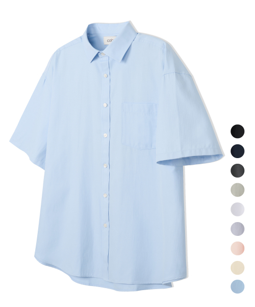 COSTUME O’CLOCK(コスチュームオクロック)の「クールヘリンボーンショートスリーブシャツ9COLOR COOSSH187(シャツ/ブラウス・レディース・ネイビー/ダークグレー/ラベンダー/オレンジ/イエロー/ホワイト/グレイッシュベージュ/ブラック/スカイブルー・LARGE/MEDIUM/SMALL)」の17枚目の写真