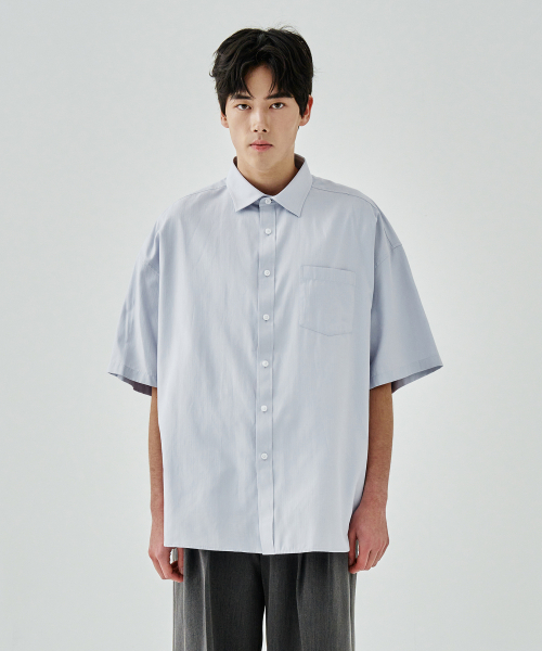 COSTUME O’CLOCK(コスチュームオクロック)の「クールヘリンボーンショートスリーブシャツ9COLOR COOSSH187(シャツ/ブラウス・レディース・ネイビー/ダークグレー/ラベンダー/オレンジ/イエロー/ホワイト/グレイッシュベージュ/ブラック/スカイブルー・LARGE/MEDIUM/SMALL)」の18枚目の写真