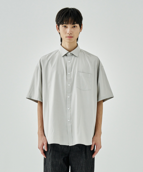 COSTUME O’CLOCK(コスチュームオクロック)の「クールヘリンボーンショートスリーブシャツ9COLOR COOSSH187(シャツ/ブラウス・レディース・ネイビー/ダークグレー/ラベンダー/オレンジ/イエロー/ホワイト/グレイッシュベージュ/ブラック/スカイブルー・LARGE/MEDIUM/SMALL)」の20枚目の写真