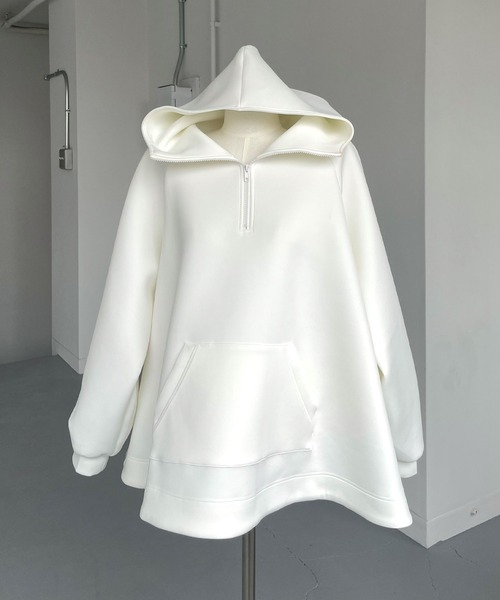 CHERI since1985(シェリ)の「ボンディングテントシルエットハーフジップフーディー(パーカー・レディース・ブラック/ホワイト・FREE)」の14枚目の写真