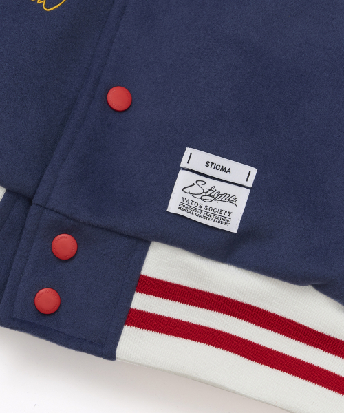 STIGMA(スティグマ)の「Classic Oversized Varsity Jacket Navy(スタジャン・メンズ・その他・MEDIUM/X-LARGE/LARGE)」の6枚目の写真