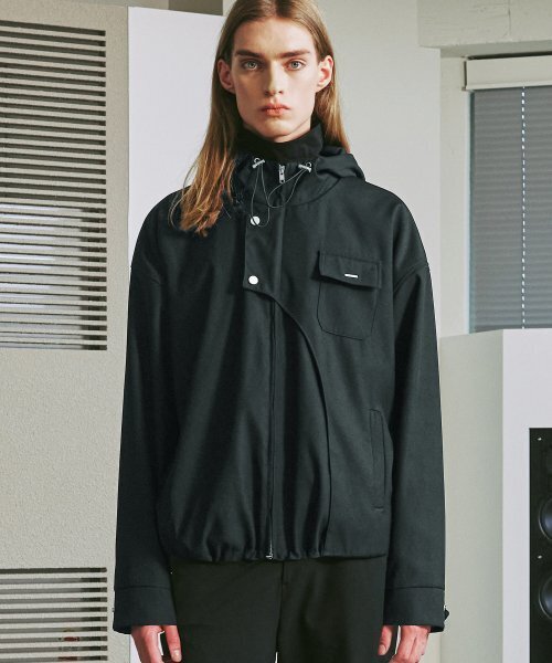 S SY(エスエスワイ)の「フロントアーチカバーフードパーカーブルゾンブラック(ブルゾン・メンズ・その他・LARGE/MEDIUM)」の6枚目の写真
