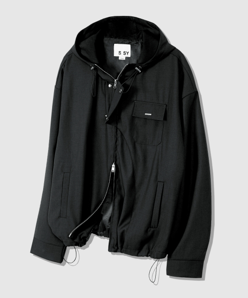 S SY(エスエスワイ)の「フロントアーチカバーフードパーカーブルゾンブラック(ブルゾン・メンズ・その他・LARGE/MEDIUM)」の5枚目の写真