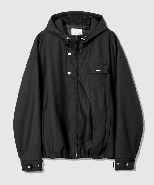 S SY(エスエスワイ)の「フロントアーチカバーフードパーカーブルゾンブラック(ブルゾン・メンズ・その他・LARGE/MEDIUM)」の3枚目の写真