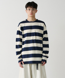 stripe long sleeves (navy)
